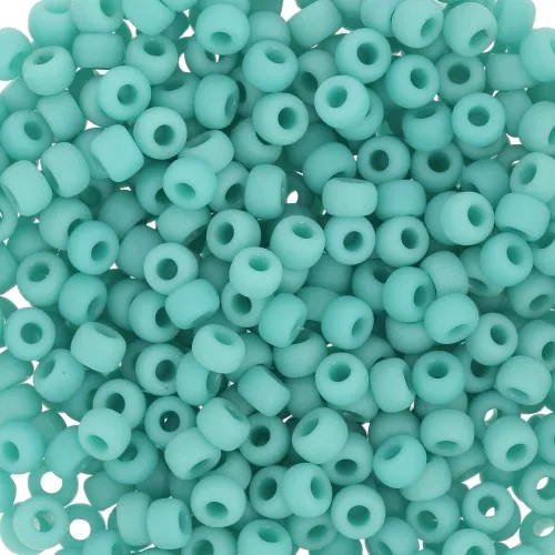 Miyuki Duracoat 8/0 412F seed beads - Mat Opaque Turquoise Green x8g