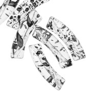 32x8mm Clear acrylic curved tube beads - Mottled Black x6|raw }}