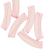 32x8mm Clear acrylic curved tube beads - Light pink x6|raw }}