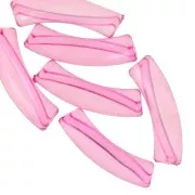Pink - Perles tube incurvé en acrylique transparent 32x8 mm - Rose x6 Perles tube incurvé en acrylique transparent 32x8 mm - Rose x6