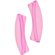 32x8mm Clear acrylic curved tube beads - Pink x6