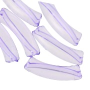 32x8mm Clear acrylic curved tube beads - Violet x6|raw }}