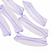 32x8mm Clear acrylic curved tube beads - Violet x6