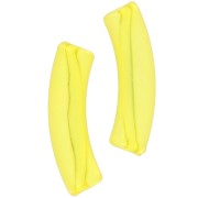 32x8mm Clear acrylic curved tube beads - Yellow x6