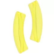 32x8mm Clear acrylic curved tube beads - Yellow x6