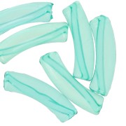 32x8mm Clear acrylic curved tube beads - Turquoise green x6|raw }}