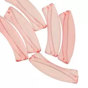 32x8mm Clear acrylic curved tube beads - Coral x6