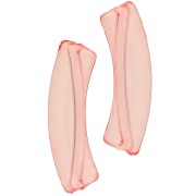 Clear acrylic 32x8 mm curved tube beads - Coral x6