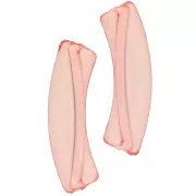 Clear acrylic 32x8 mm curved tube beads - Coral x6