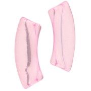 Clear acrylic 35x11 mm curved tube beads - Light pink x6