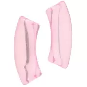 Clear acrylic 35x11 mm curved tube beads - Light pink x6