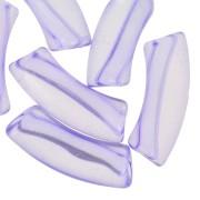Clear acrylic 35x11 mm curved tube beads - Violet x6