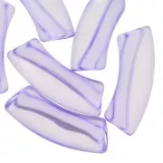 Clear acrylic 35x11 mm curved tube beads - Violet x6