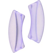 Clear acrylic 35x11 mm curved tube beads - Violet x6