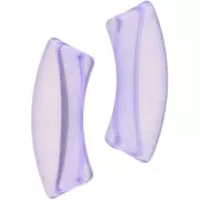 Clear acrylic 35x11 mm curved tube beads - Violet x6