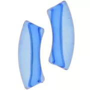 Clear acrylic 35x11 mm curved tube beads - Royal Blue x6