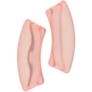 Clear acrylic 35x11 mm curved tube beads - Coral x6