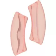 Clear acrylic 35x11 mm curved tube beads - Coral x6