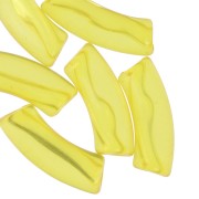 Clear acrylic 35x11 mm curved tube beads - Yellow x6