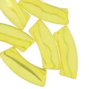 Clear acrylic 35x11 mm curved tube beads - Yellow x6