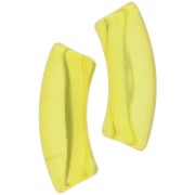 Clear acrylic 35x11 mm curved tube beads - Yellow x6