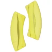 Clear acrylic 35x11 mm curved tube beads - Yellow x6