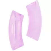 35x11mm Clear acrylic curved tube beads - Marbled Lilac x6