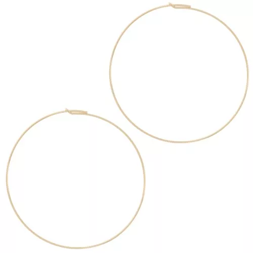 Gold filled 45mm x 0.7mm Creole to decorate x2