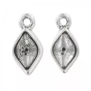 Pendant cab double face setting shaped  4230 14x9mm Old silver