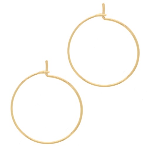 25mm hoop earrings to decorate -  gold Tone x20