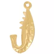 20x10mm 316L stainless steel Shrimp pendant - Gold x1