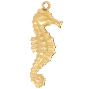 27x10mm 304L stainless steel Seahorse pendant - Gold x1