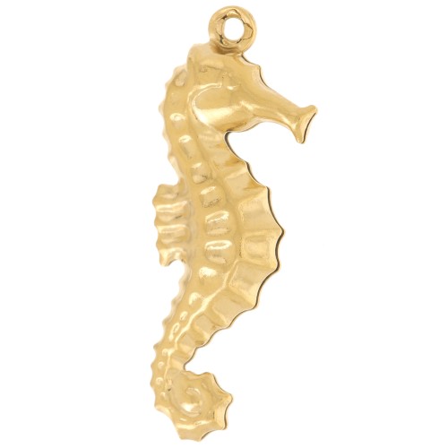 27x10mm 304L stainless steel Seahorse pendant - Gold x1