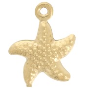 14x12mm Stainless Steel 304L Starfish Charm - Gold x1