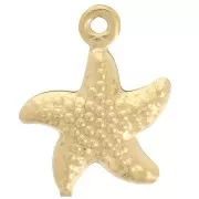 14x12mm Stainless Steel 304L Starfish Charm - Gold x1