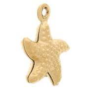 14x12mm Stainless Steel 304L Starfish Charm - Gold x1