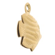 13x12mm Stainless steel 304L Fish charm - Gold x1