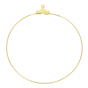 Earring hoops 50mm Gilded with fine 24K x2