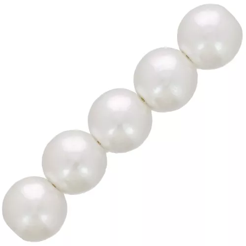 8mm Round beads imitation freshwater pearl - Pearly white x50