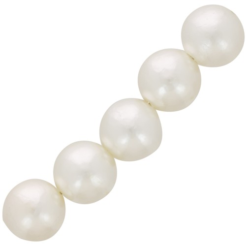 14mm imitation freshwater pearl Round beads - Cream Pearl x20