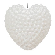 11x12mm Textured imitation freshwater pearl heart beads - Cream Pearl x4|raw }}