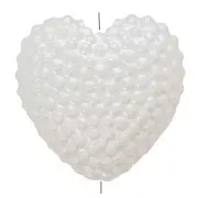 11x12mm Textured imitation freshwater pearl heart beads - Cream Pearl x4