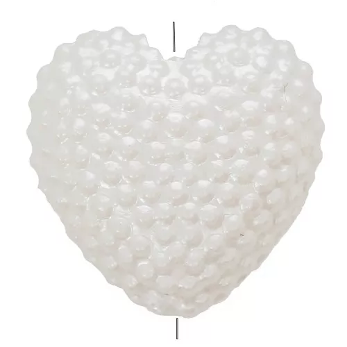 11x12mm Textured imitation freshwater pearl heart beads - Cream Pearl x4