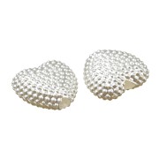 11x12mm Textured imitation freshwater pearl heart beads - Cream Pearl x4