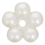15mm Flower rondelle beads - imitation freshwater pearl - Cream Pearl x4