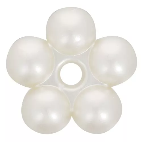 15mm Flower rondelle beads - imitation freshwater pearl - Cream Pearl x4