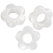 8mm Flower beads - imitation freshwater pearl - Cream pearl x4