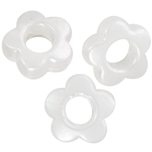 8mm Flower beads - imitation freshwater pearl - Cream pearl x4