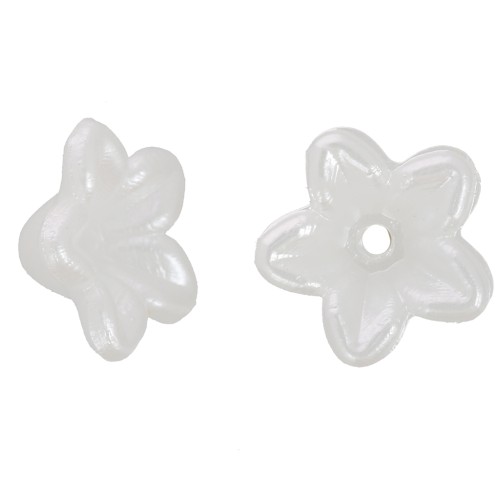 10mm Flowers - imitation freshwater pearl - Pearly white x20