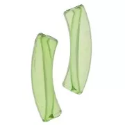32x8mm Clear acrylic curved tube beads - Light green x6